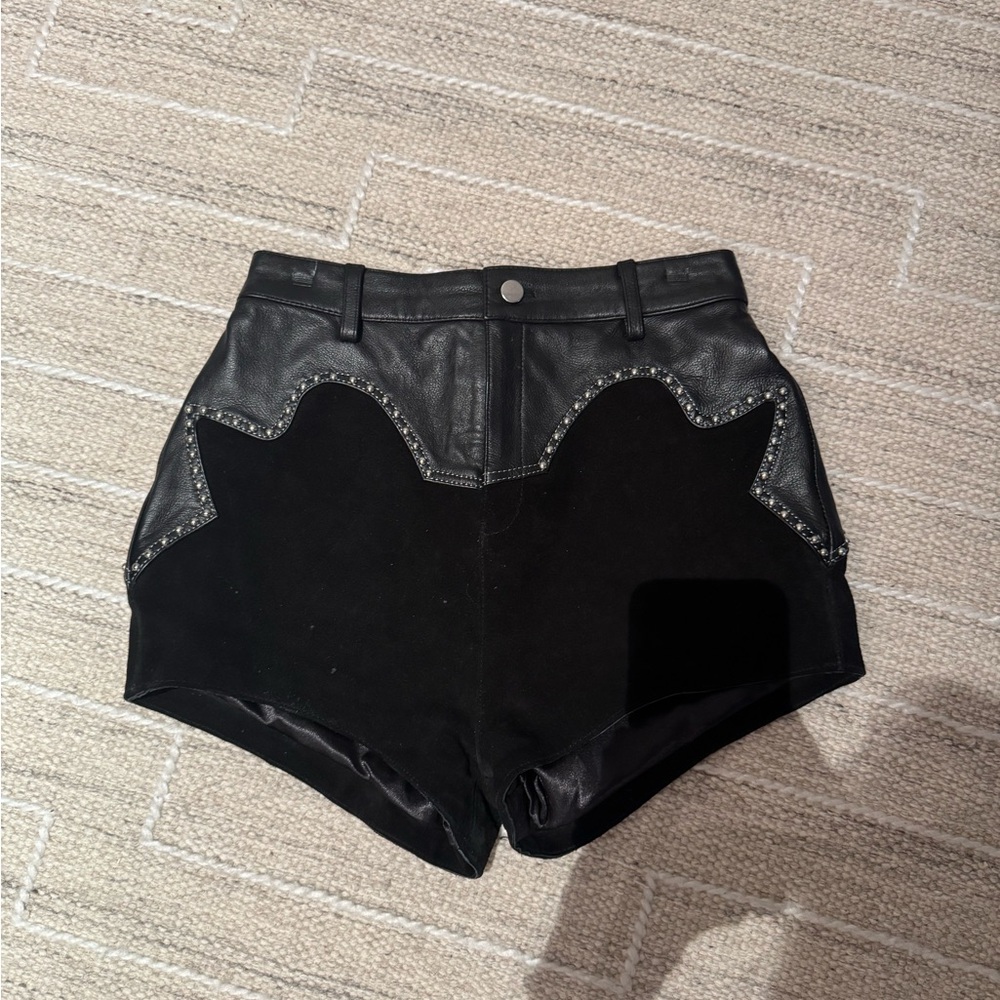 understated leather shorts